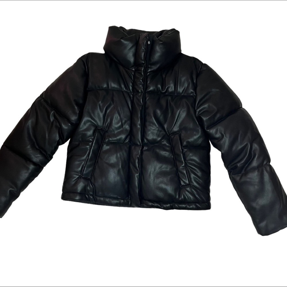 NWOT Abercrombie Vegan Leather Puffer Coat